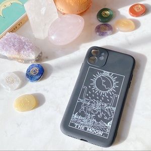 Black & White The Moon Tarot  iPhone 11 Phone Case